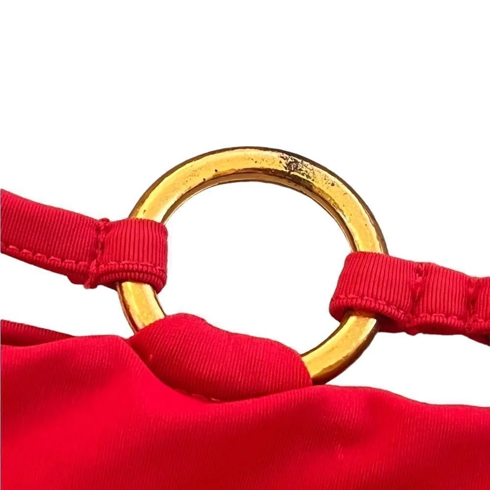 For Love and Lemons Mallorca Hi-Waist Bikini Bottom Red M - Image 5