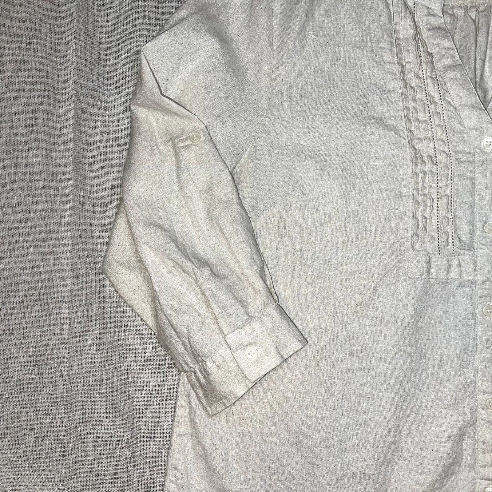 Cathy Daniels | Oatmeal Linen Blend Top | Large - Image 4