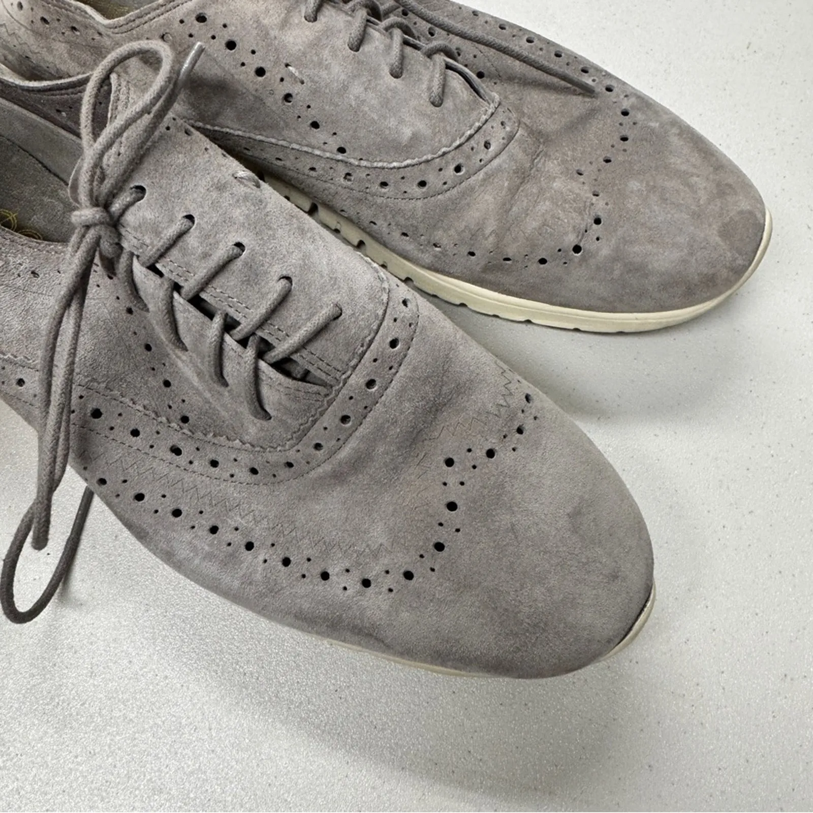 Cole Haan Grey Suede Wingtop Oxford Sneakers Womens 10 Preppy Classic Lace Up - Image 4