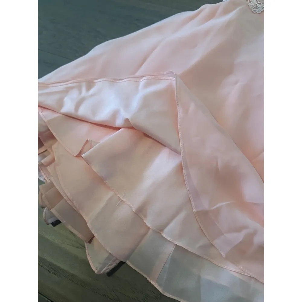 Alyce Paris Lace Chiffon Mini Dress Blush Pink Size 8 - Image 7