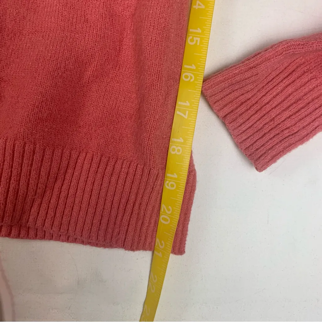 Anthropologie size XS Pink Ribbed Knit long sleeve sweater cable casual - Image 6