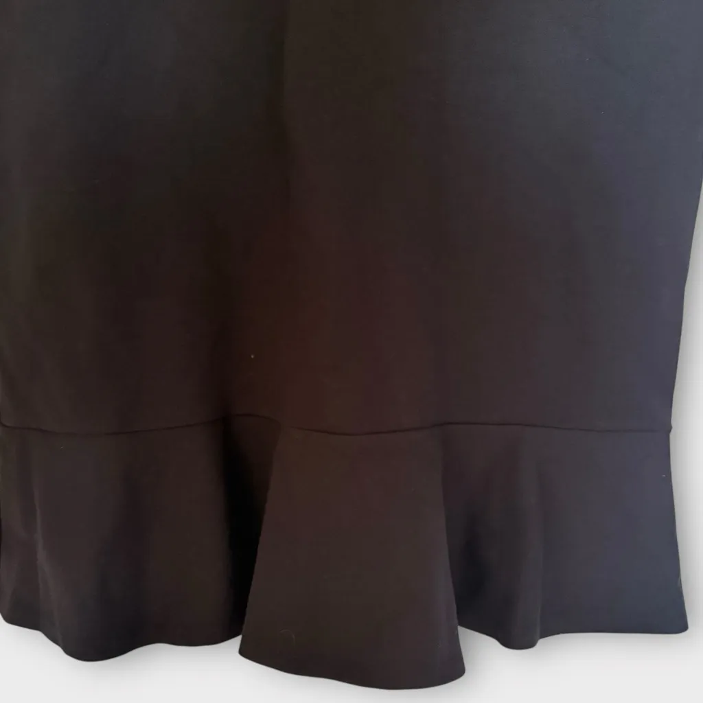 Lands’ End Black 3/4 Sleeve Ruffle Hem Midi Dress – Size M (Excellent Condition) - Image 4