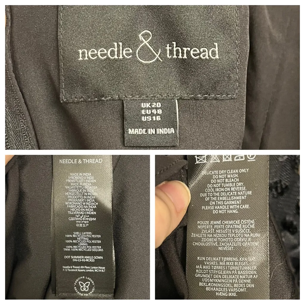 Needle & Thread Dot Shimmer Ankle Gown Black Size US 16 - Image 13