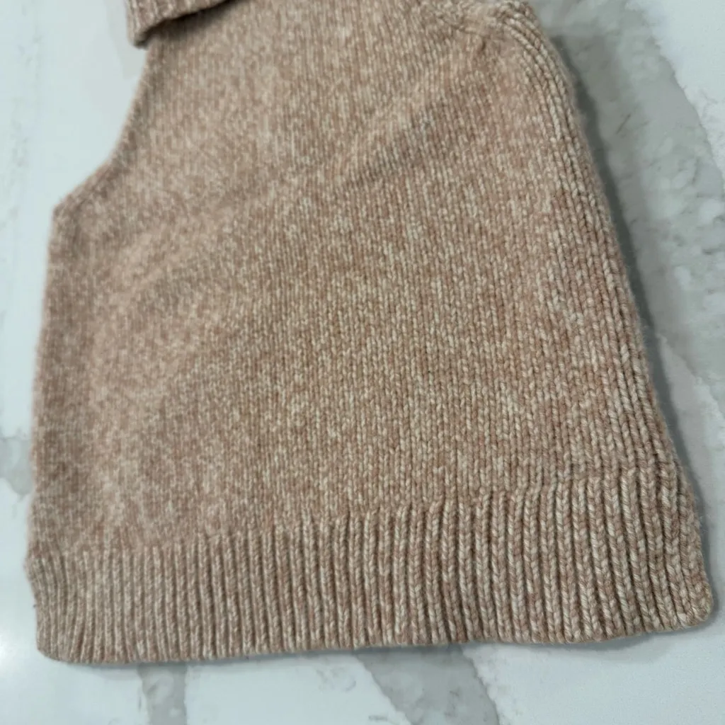 Madewell Hallowell Sleeveless Merino Wool Blend Turtleneck Sweater Womens XS Tan - Image 9