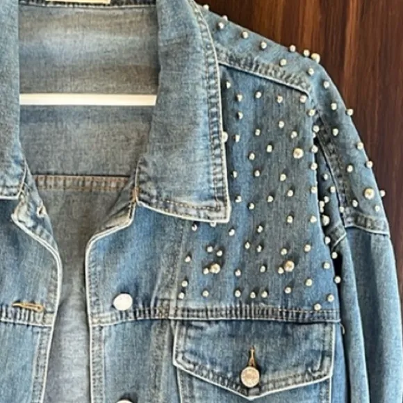 Studded Denim Jean Jacket - Image 4