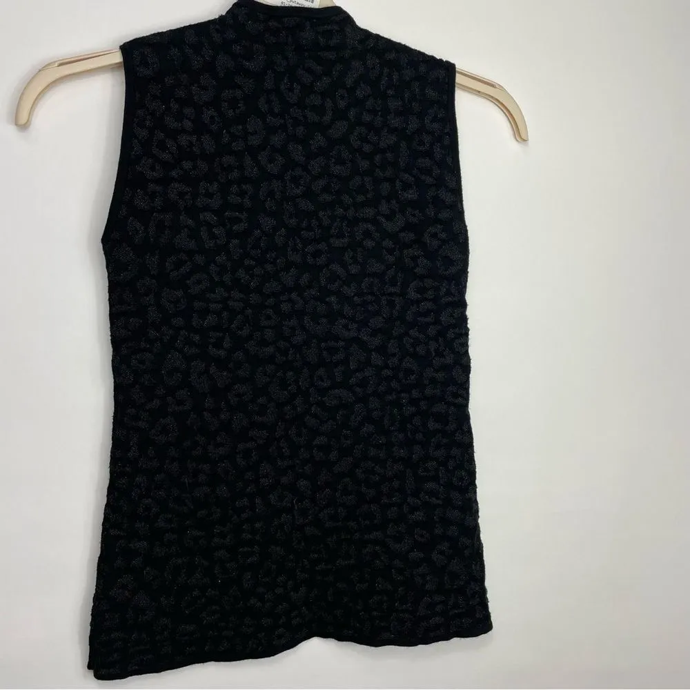 MILLY mock neck metallic sheer top Small - Image 3