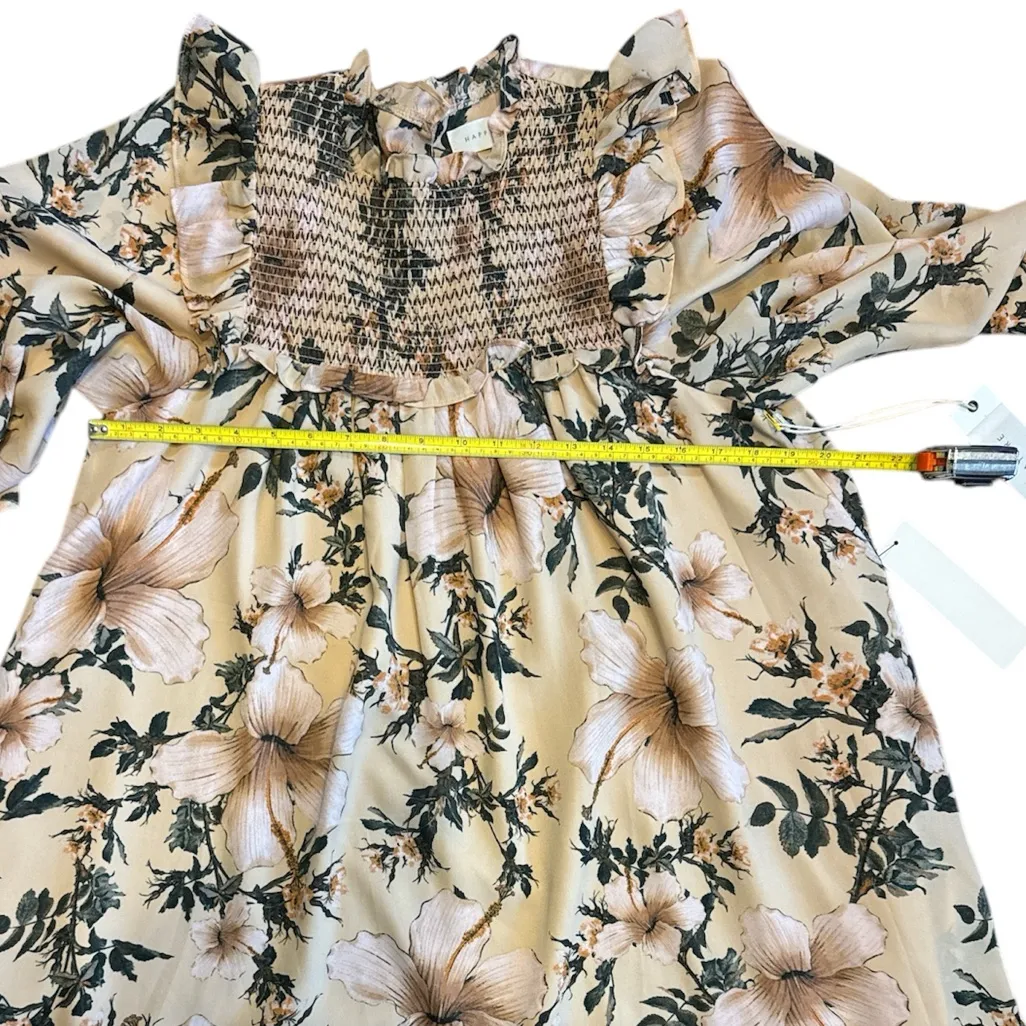 Happy x Nature Smocked Floral Boho Knee Length‎ Dress By Kate Hudson Small NWT Pink - Image 8