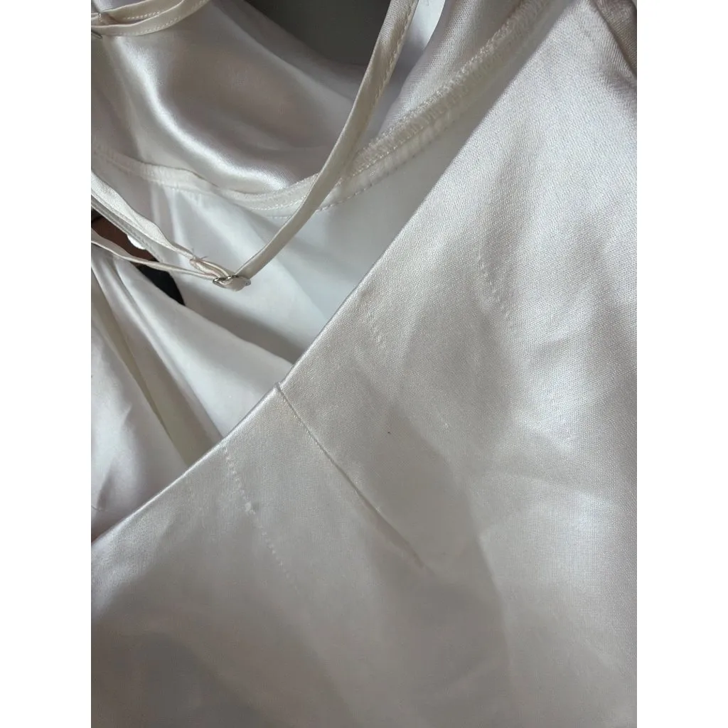 retrofête Kaitlin Ruffled Hem Gown Dress White Womens Size Small - Image 12