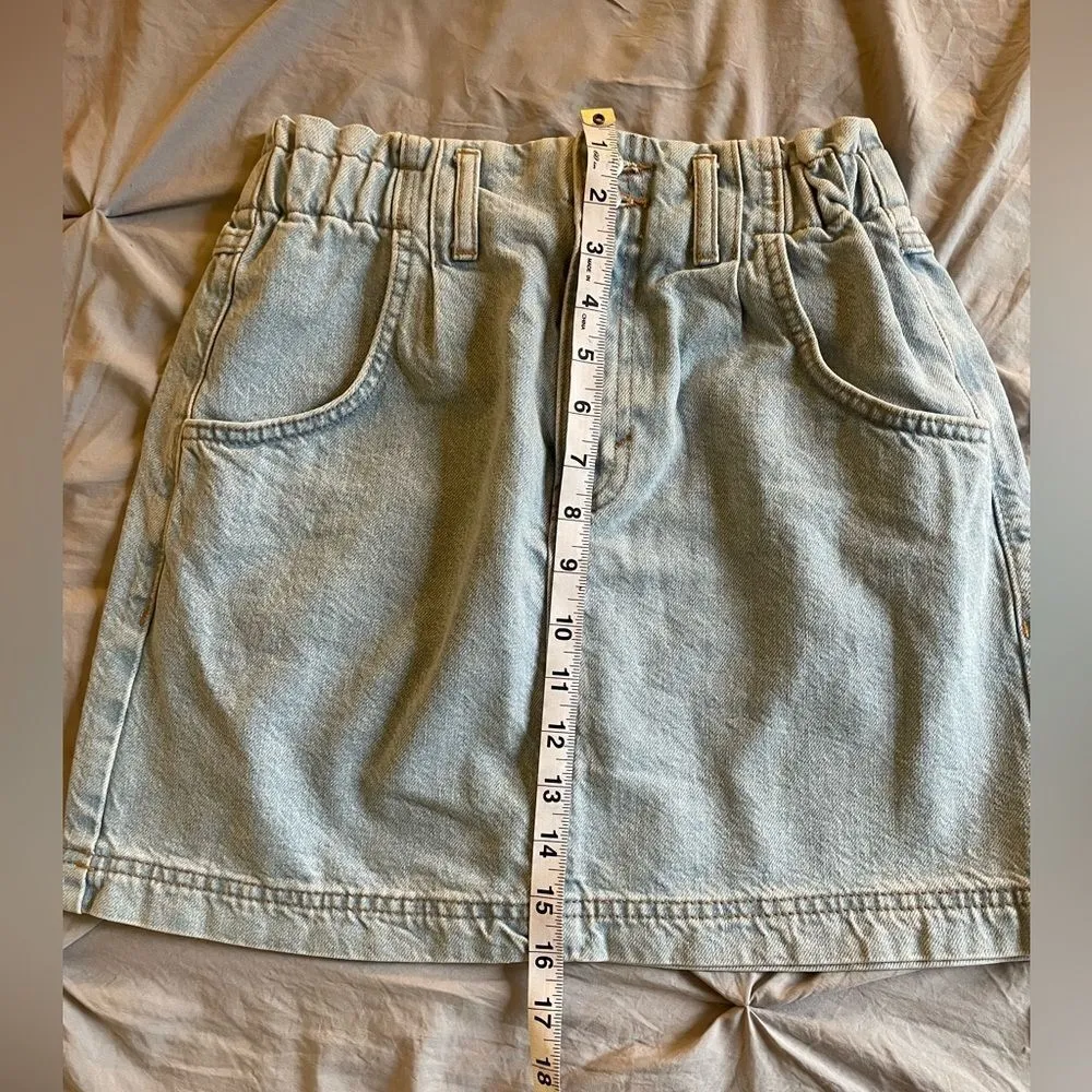Paperbag Denim Miniskirt - Image 2
