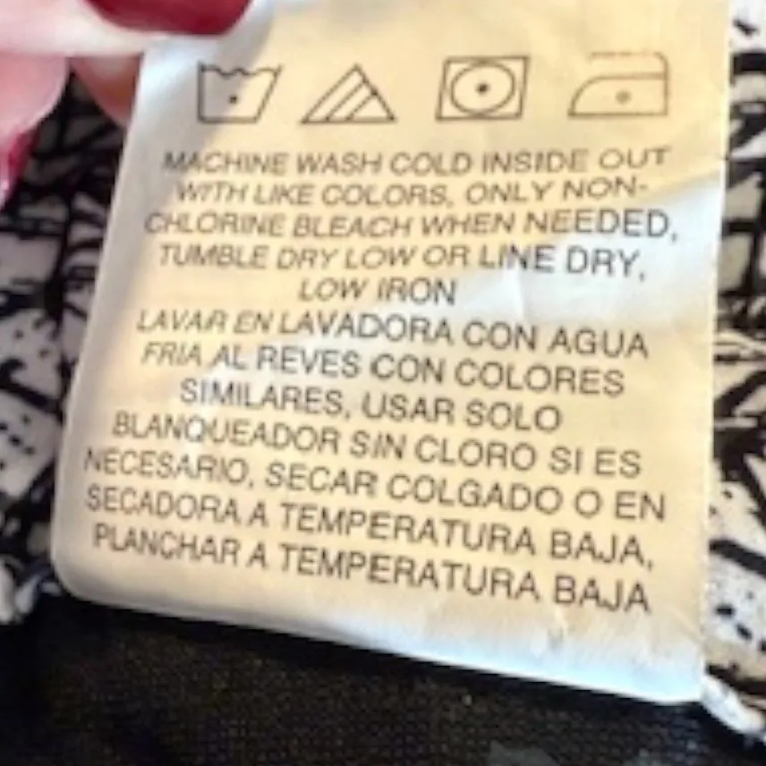 RIDERS Black & White Abstract Print Lined Athletic Skirt Size 10 - Image 8