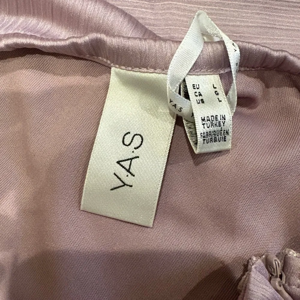 nWT new Y.A.S. asos Nirvana strappy satin cocktail dress midi lilac L - Image 5