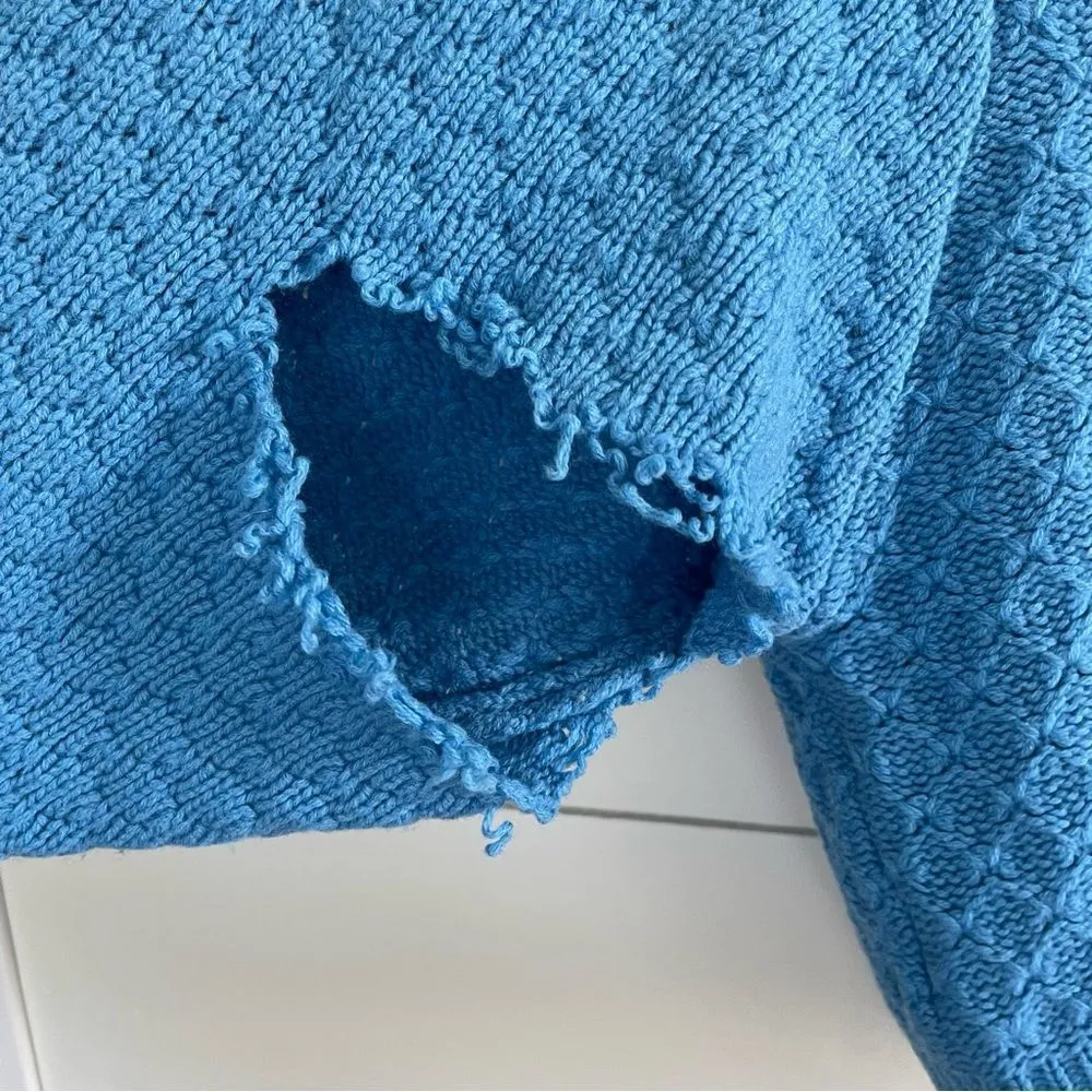 Current Elliott The Juniper Sky Blue Wool Sweater - Image 3