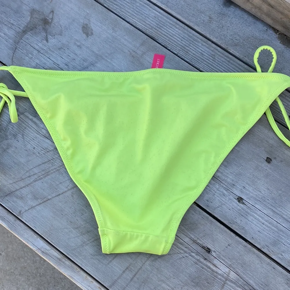 Victoria’s Secret Neon Yellow String Bikini Bottoms Size S - Image 4
