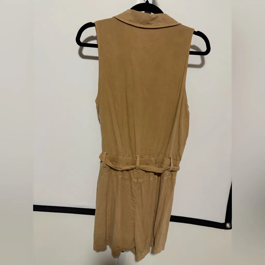 Cloth & Stone Tan Sleeveless Romper - Image 4