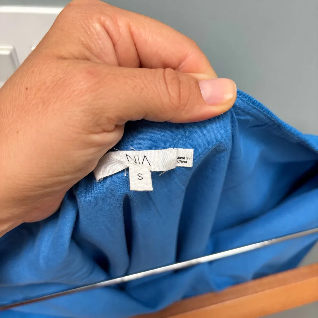 Revolve NIA Chamomile Cutout Maxi Dress in Cobalt Blue Linen S - Image 8