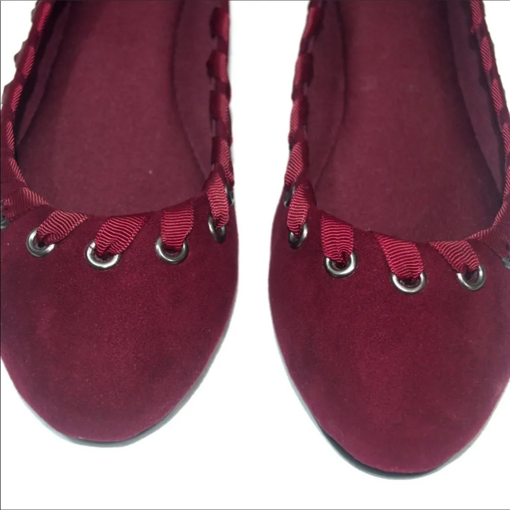 NWOB Fergalicious Maroon FiFin Ballet Flats 8.5M - Image 5
