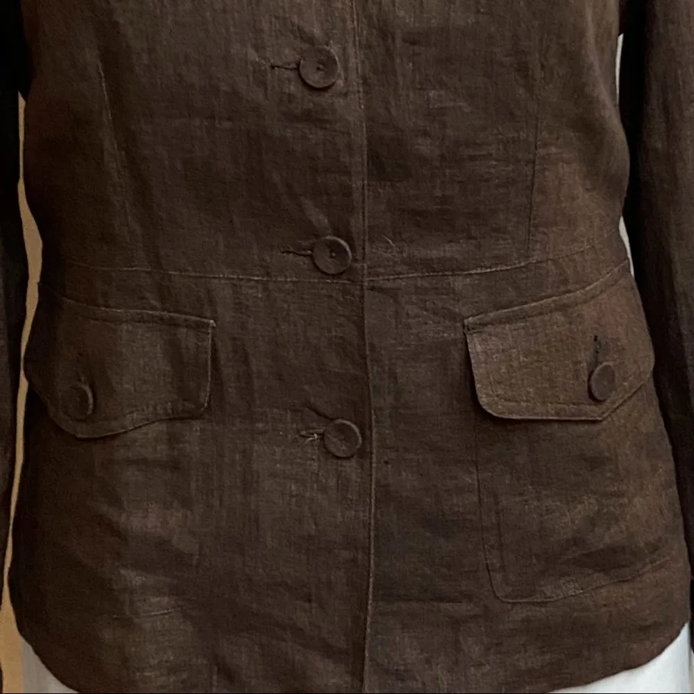 Cutter and Buck  Brown Lined Linen Jacket - Image 3