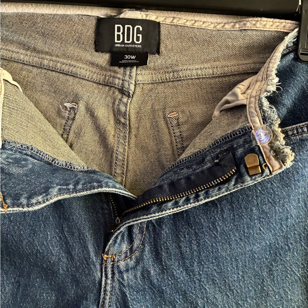 BDG Raw Waistband Blue Straight Jeans 30W - Image 7