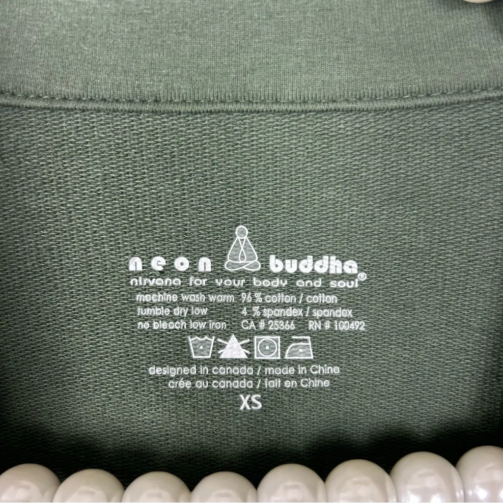 Neon Buddha Green Knit Button Front Jacket Size XS - Image 4