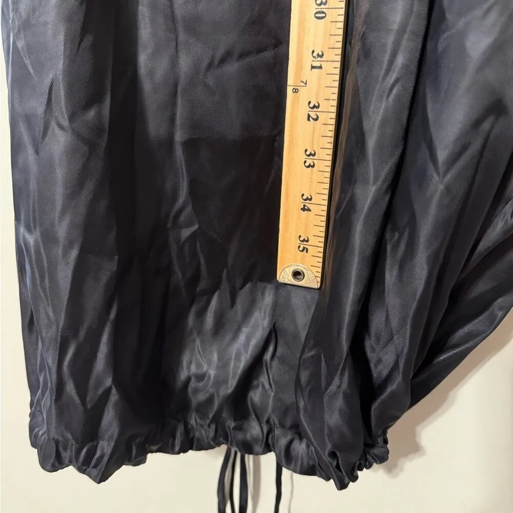 VICTORIA SPORT women's size small black long zip front sport jacket bomber ties - Image 6