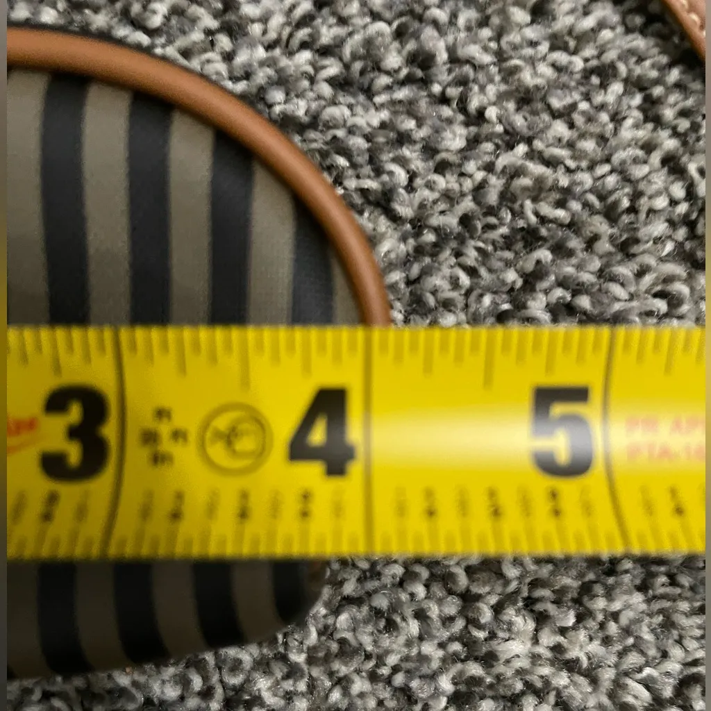 Vintage Allan Edward Black Brown Striped Crossbody Shoulder Bag Purse Wallet - Image 16