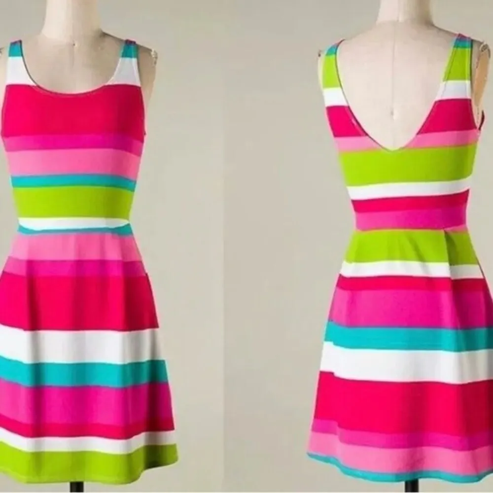 Fascination beautiful vibrant colors color block boutique dress size small Multiple - Image 4