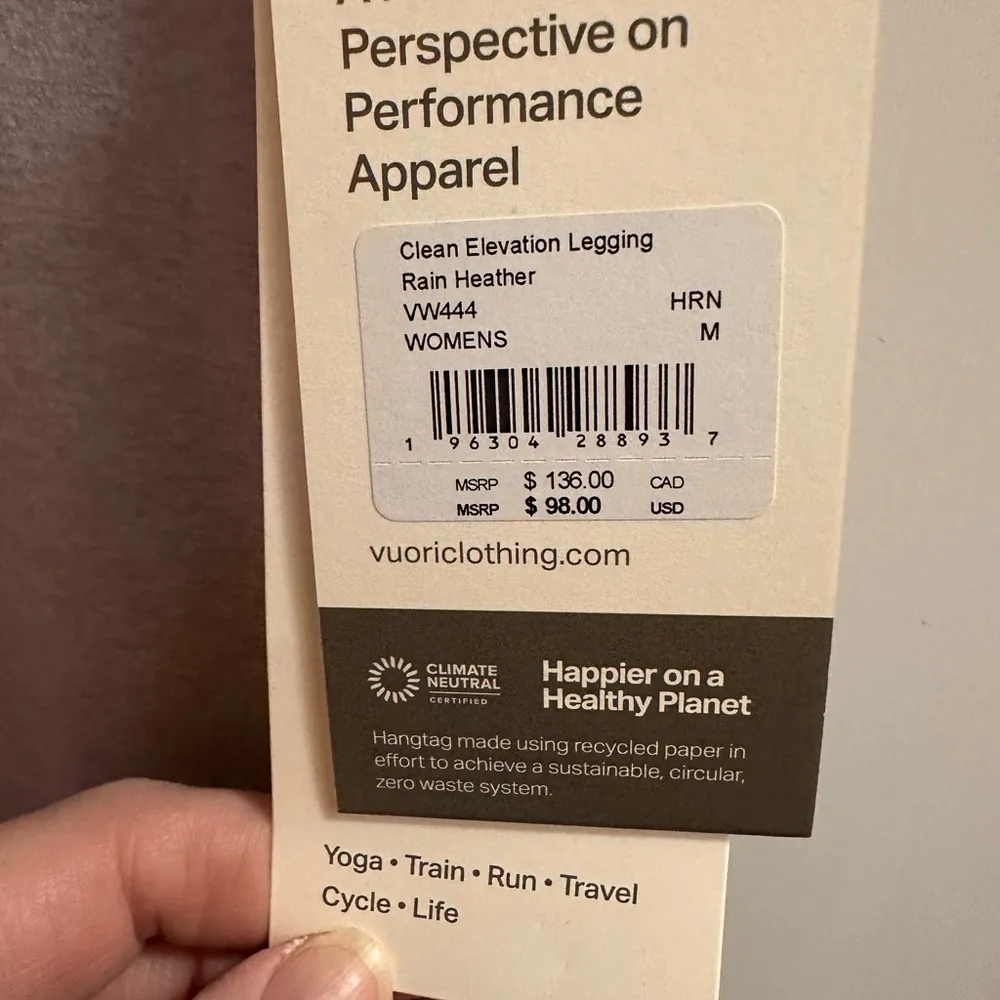 Vuori  CLEAN ELEVATION LEGGINGS , RAIN HEATHER - Image 3