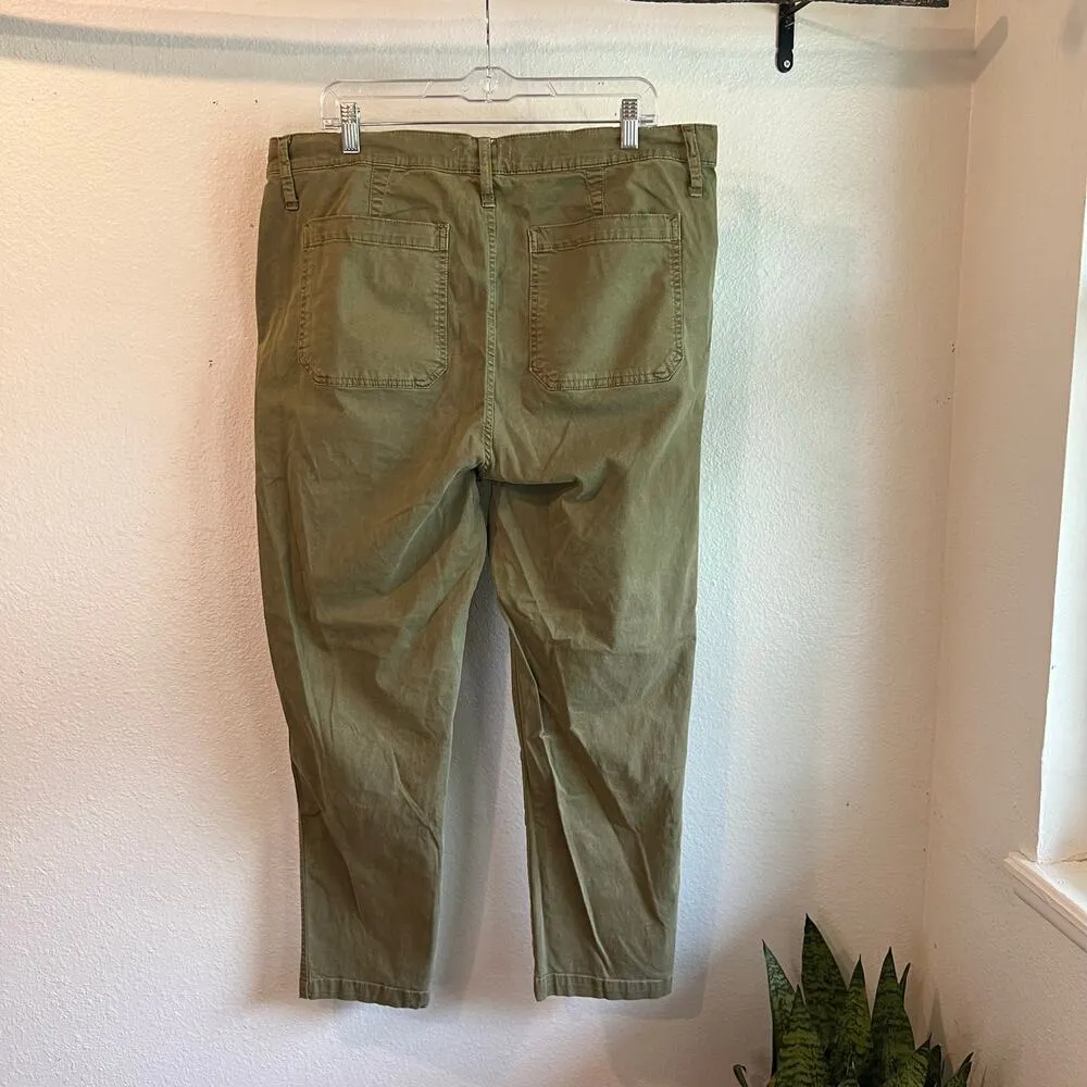 Madewell Griff Tapered Fatigue Green Cropped Cargo Pants Size 34 - Image 11