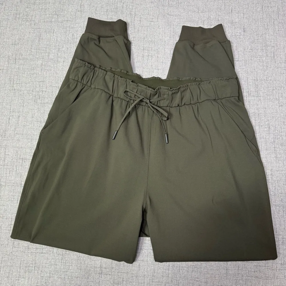 Lululemon Stretch High Rise Jogger Pant Luxtreme Dark Olive Green Size 12 - Image 7