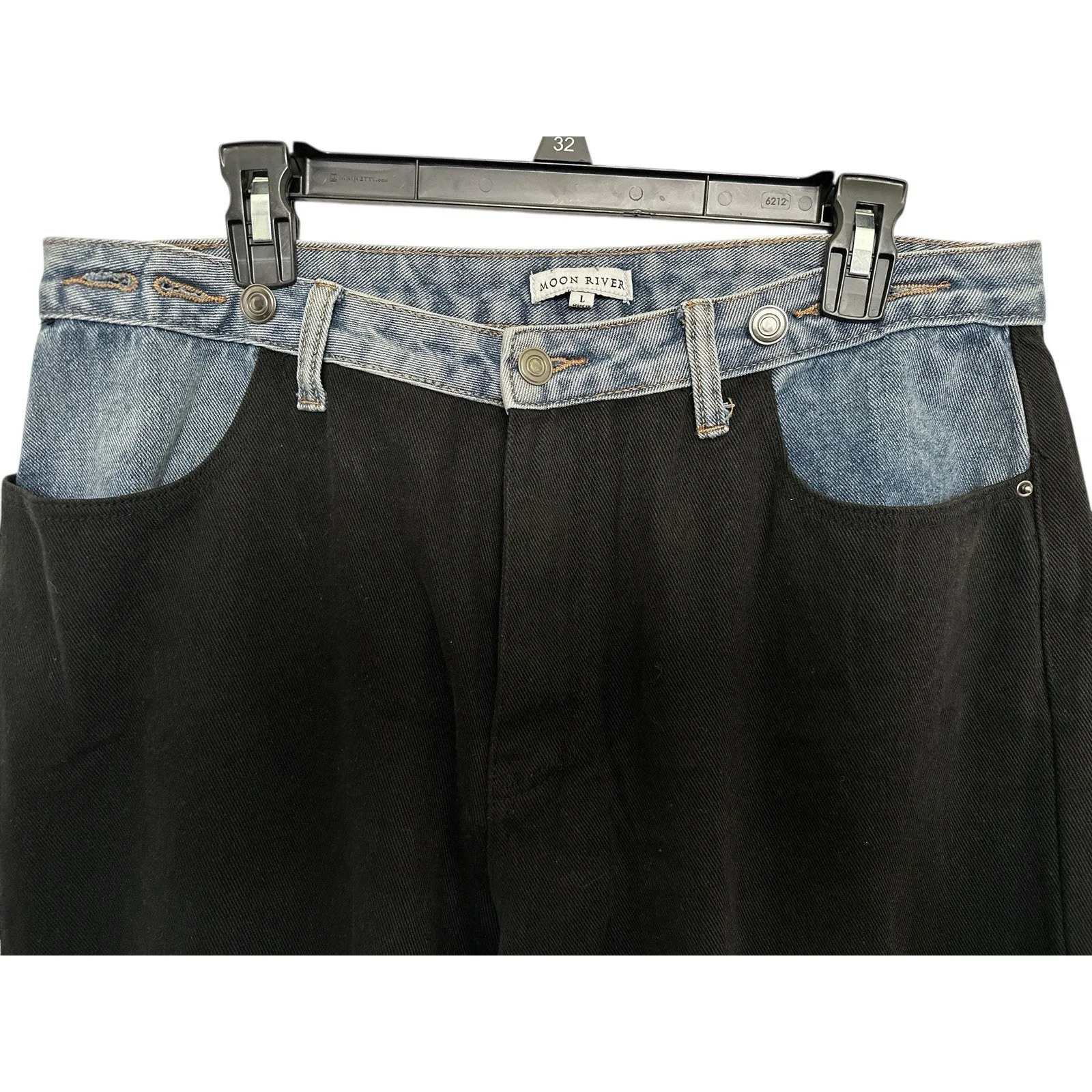 Moon River - Anthropologie two-tone, wide-leg jeans Size L the 90s/Y2K era. - Image 5