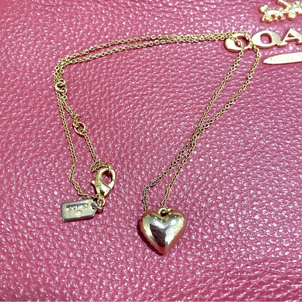 NWT Coach Gold-Tone Blue Heart Coach "C" Pendant with 16" Chain/Necklace - Image 5