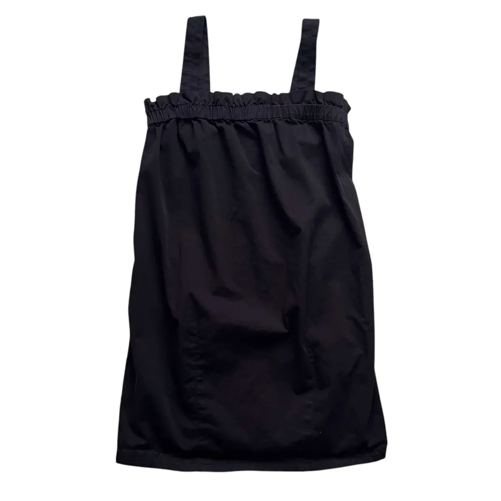 Everlane Paper Bag Dress Black Cotton Mini Pockets Neutral Casual summer Medium - Image 4