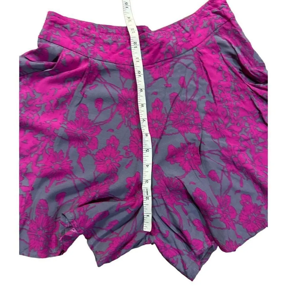Free People Sheila Vivid Purple & Gray Floral
Culotte Shorts sz 2 boho - Image 8
