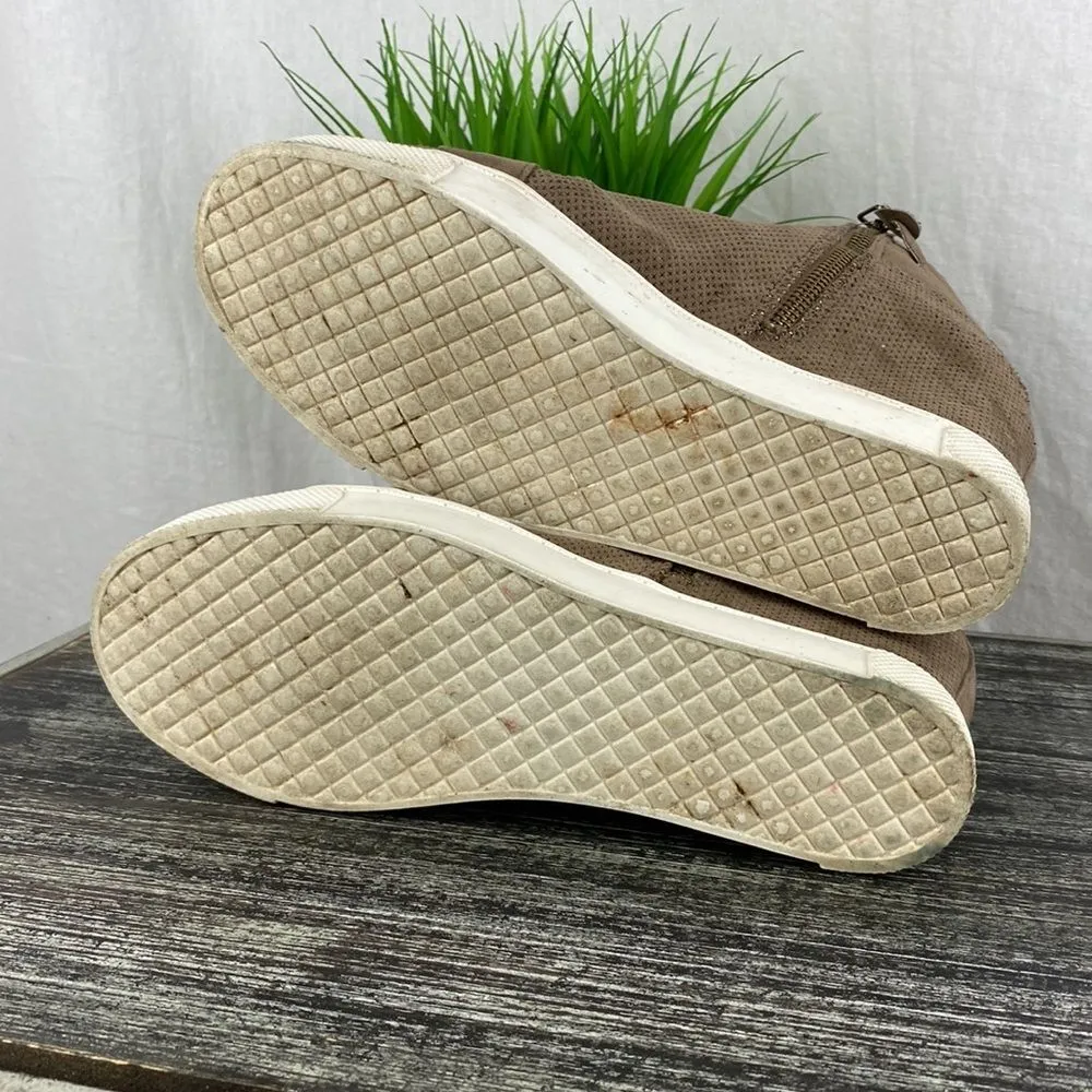 Steve Madden Tan & White Lynn Hi Top Lace & Zip Platform Sneaker Shoe 9 - Image 7