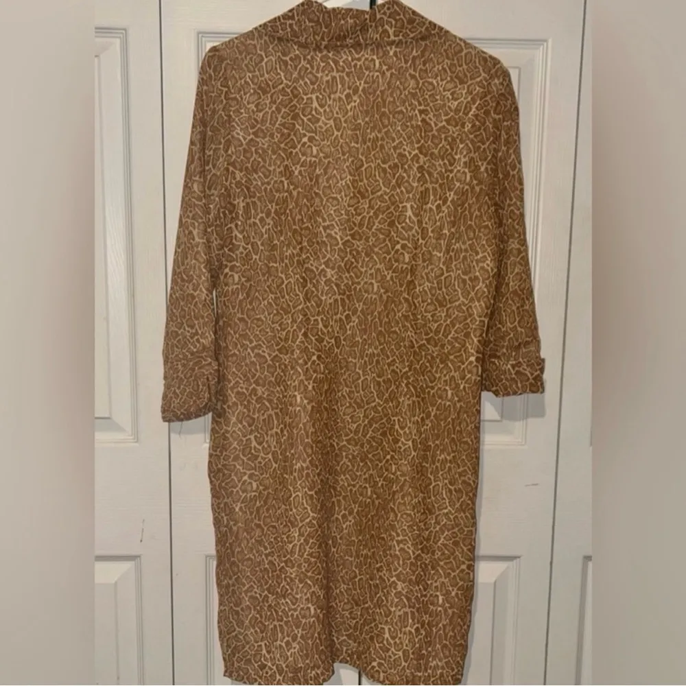 Vintage Animal Print Cardigan Size Small Oversized Boho Duster Jacket - Image 3