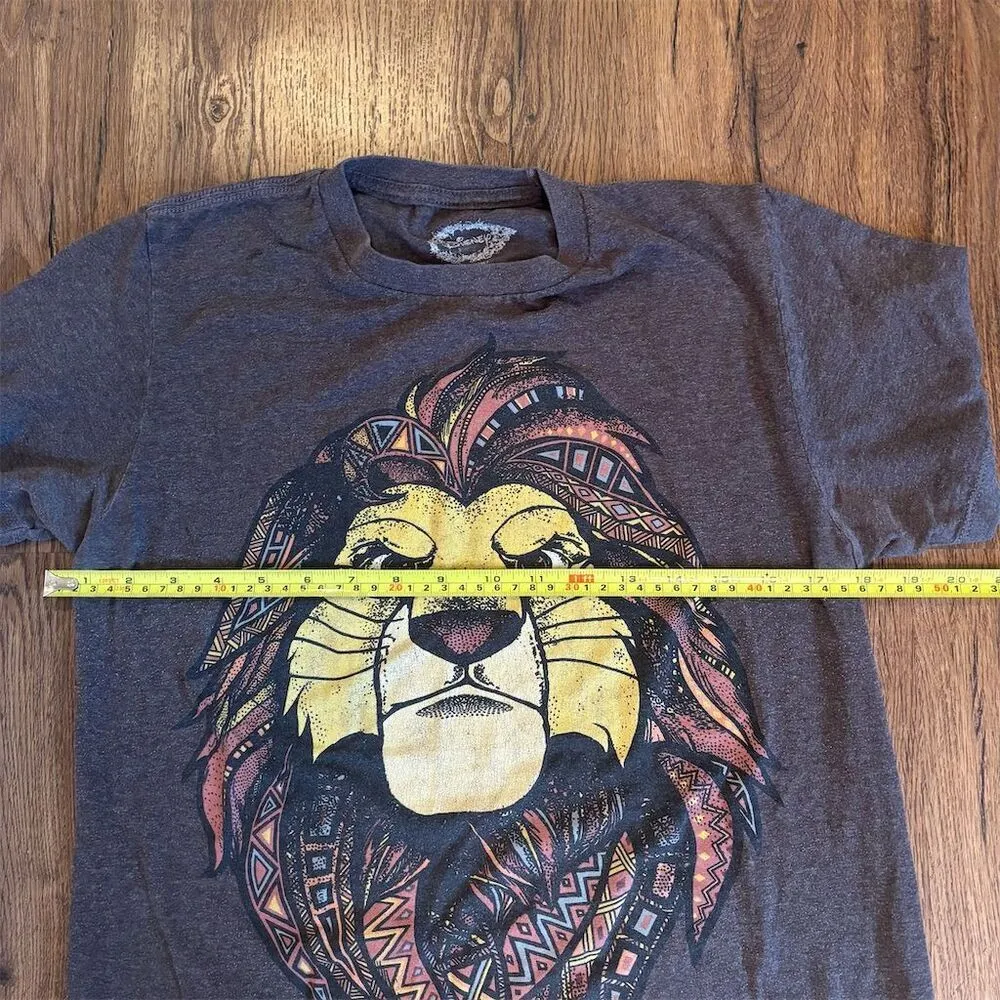 Disney The Lion King Mufasa Tribal Graphic T-Shirt Brown Unisex S - Image 7