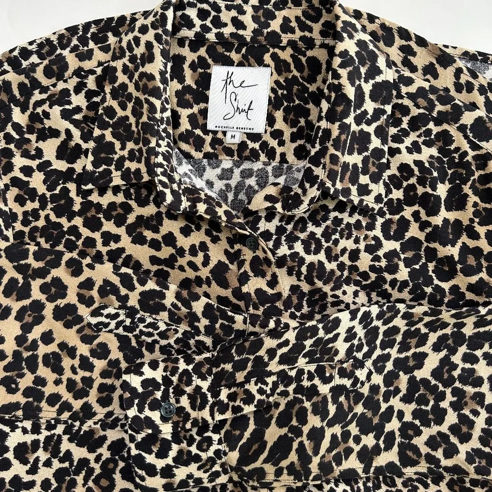 The Shirt by Rochelle Behrens The Signature Shirt in Leopard Animal Print Size M Black Size M - Image 4