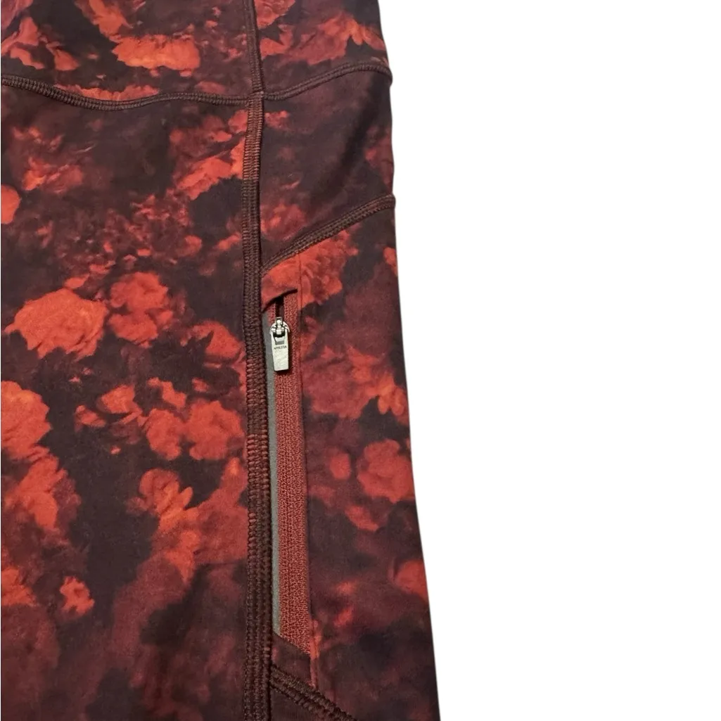 Athleta Rainier Painted Tight Red and Black Floral - Image 4