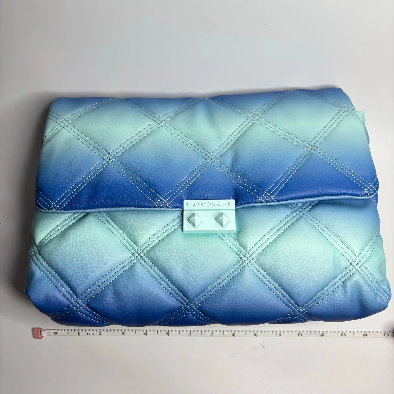 Betsey Johnson Ciara Quilted Shoulder Bag in Blue Multi Ombré - Image 7
