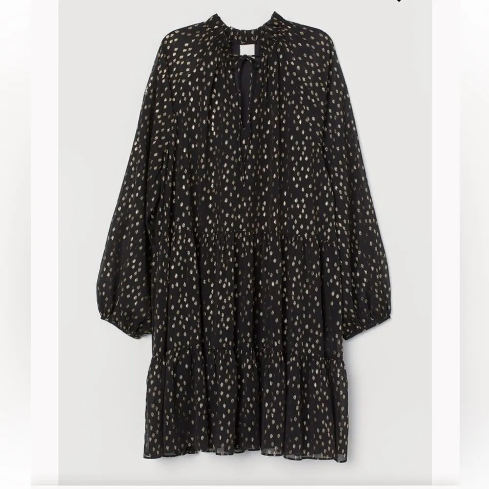 H&m Balloon-sleeved Dress golden dots baby doll style Sz US 6 - Image 3