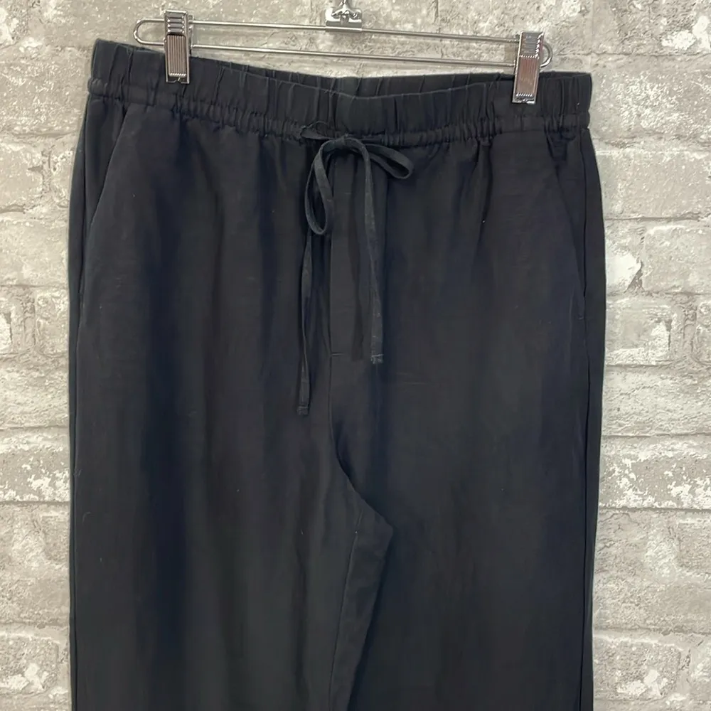 H&M Black Linen Cropped Pants - Image 2