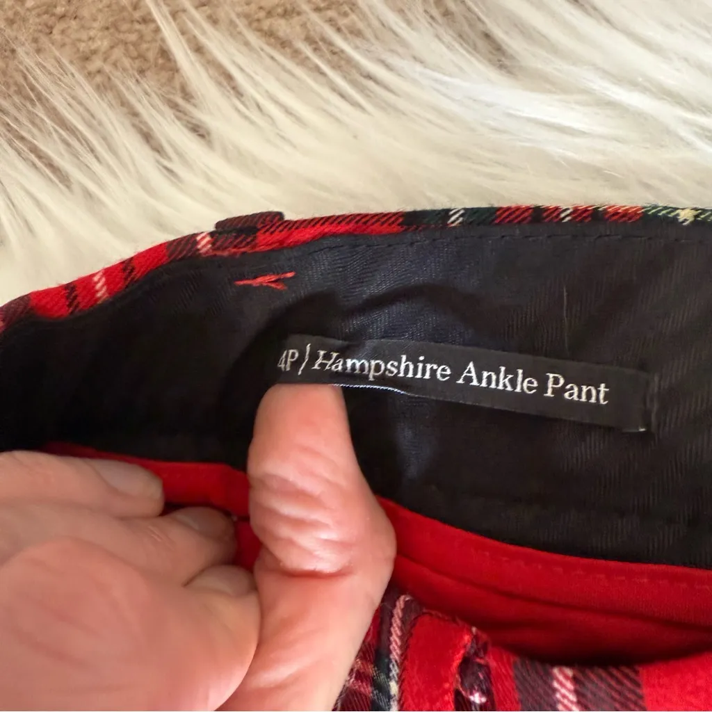 Talbots Hampshire Ankle Pant Classic Red Tartan 4 Petite - Image 12