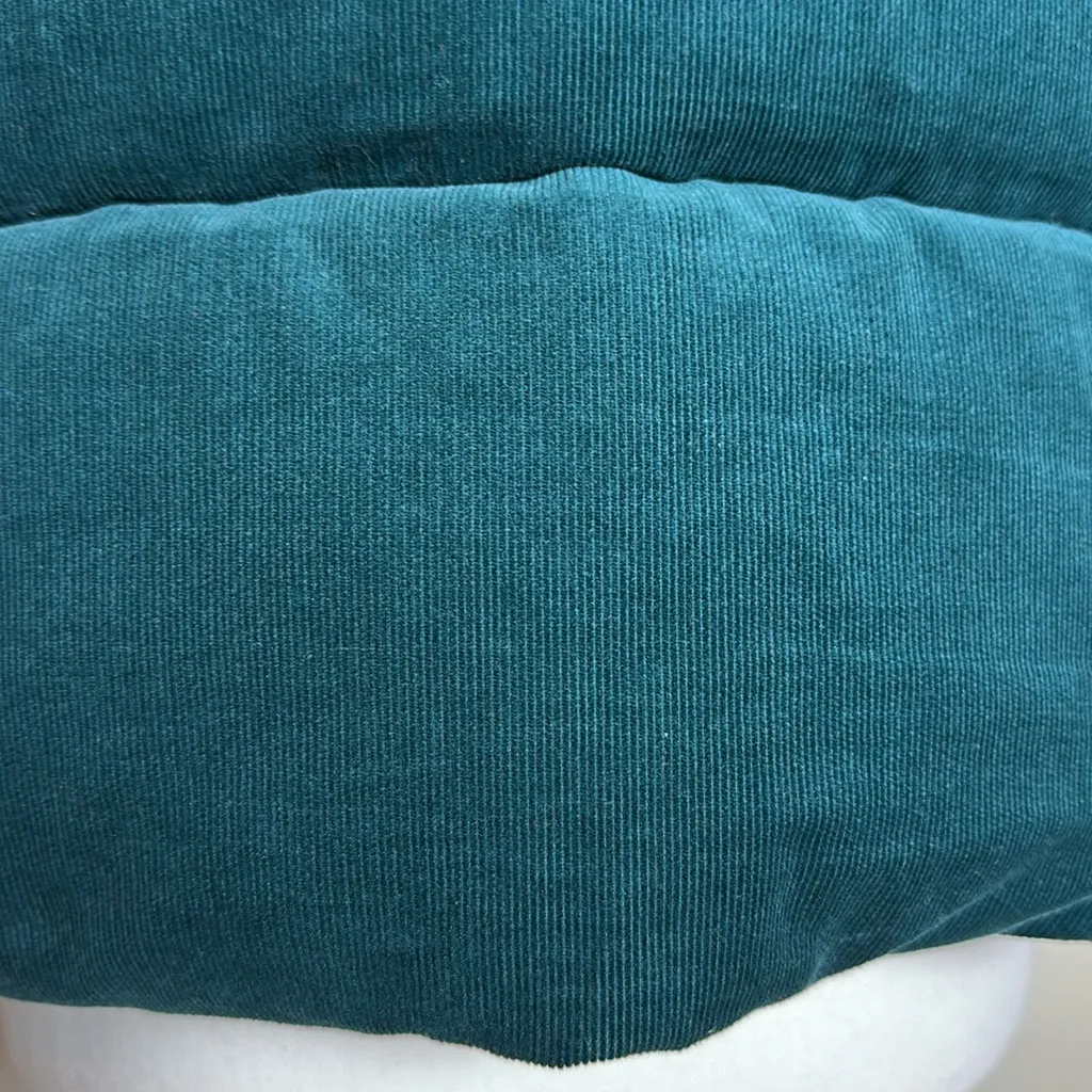 LOFT‎ Micro Corduroy Cotton Teal Sleeveless Puffer Vest Size Medium - Image 9