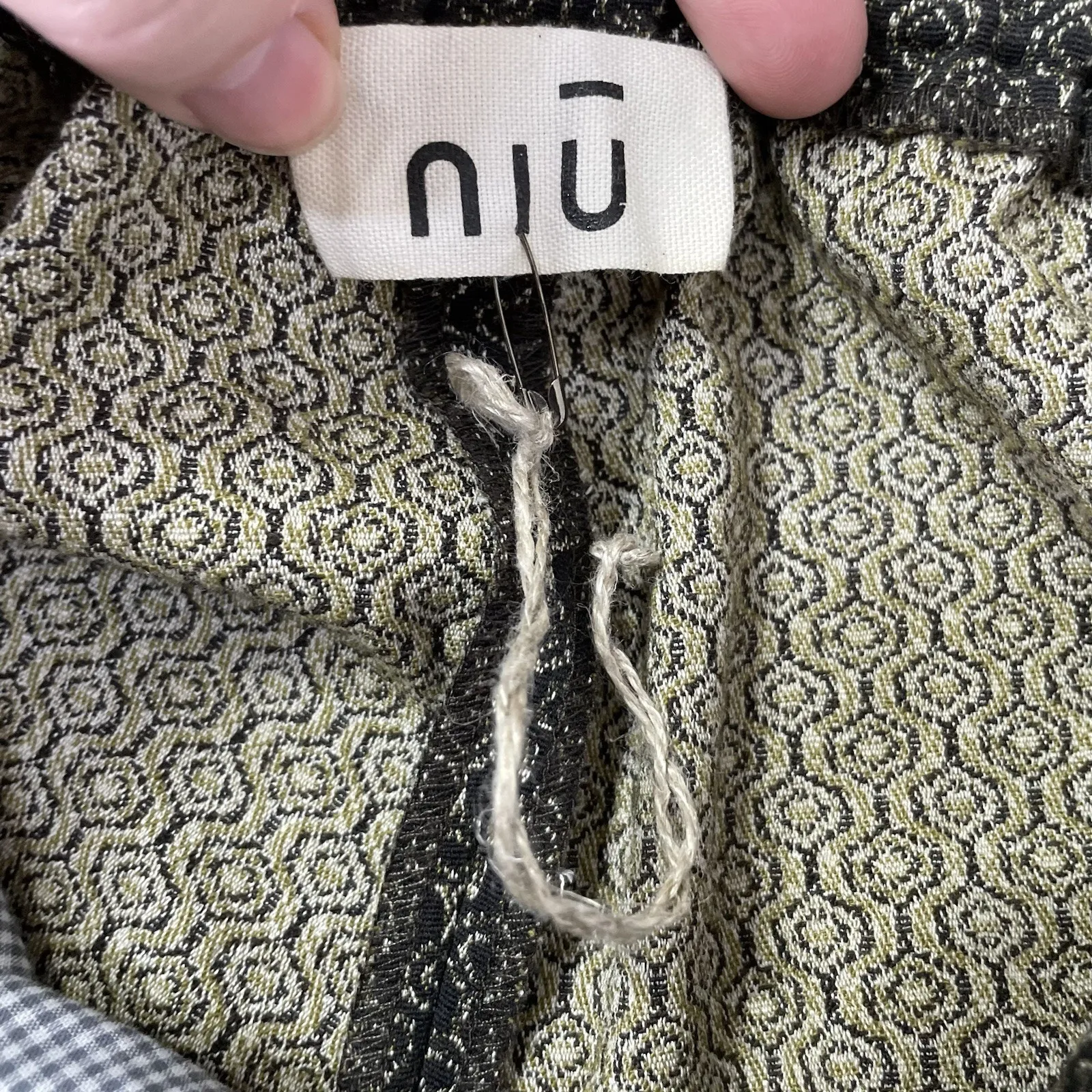 NIU Wide Legged Cropped Culottes Trousers Pants Patterned Women's Size Medium - Image 4