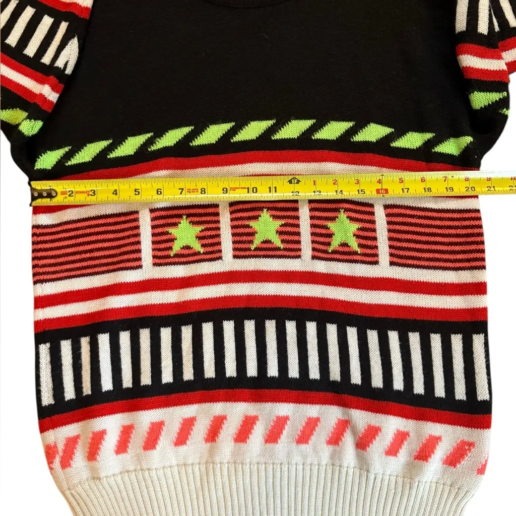 Head Sportswear Vintage 80s Colorblock Stars Sweater Wool Blend Womens Large XL - Image 8