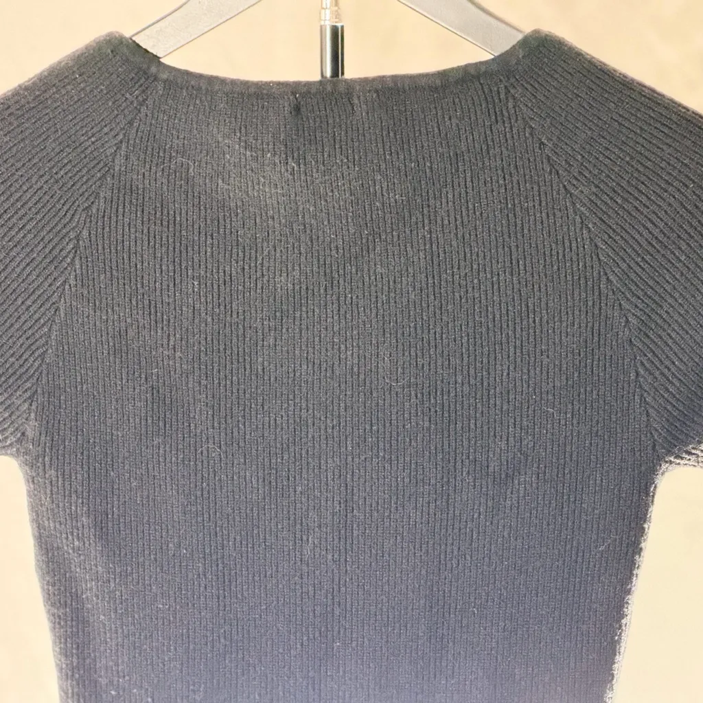 Hello Molly Black Ribbed Maxi Dress Squared Neck with Short puff sleeves size S - Image 10