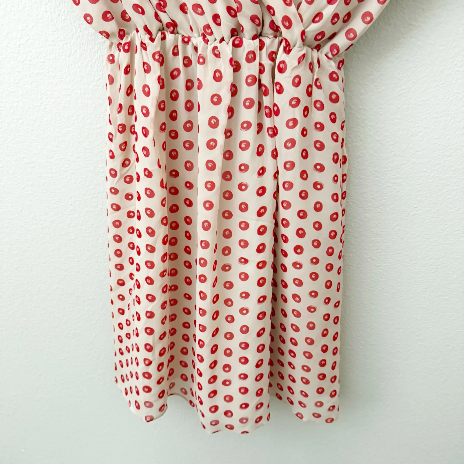 THE ADDISON PROJECT x ANTHROPOLOGIE | Collecting Dots Dress Silk Nude Red | XS - Image 5