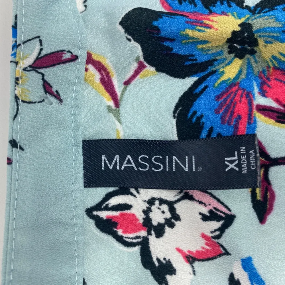 Massini Blue Multicolor Floral Print Dress Size XL Women’s - Image 4