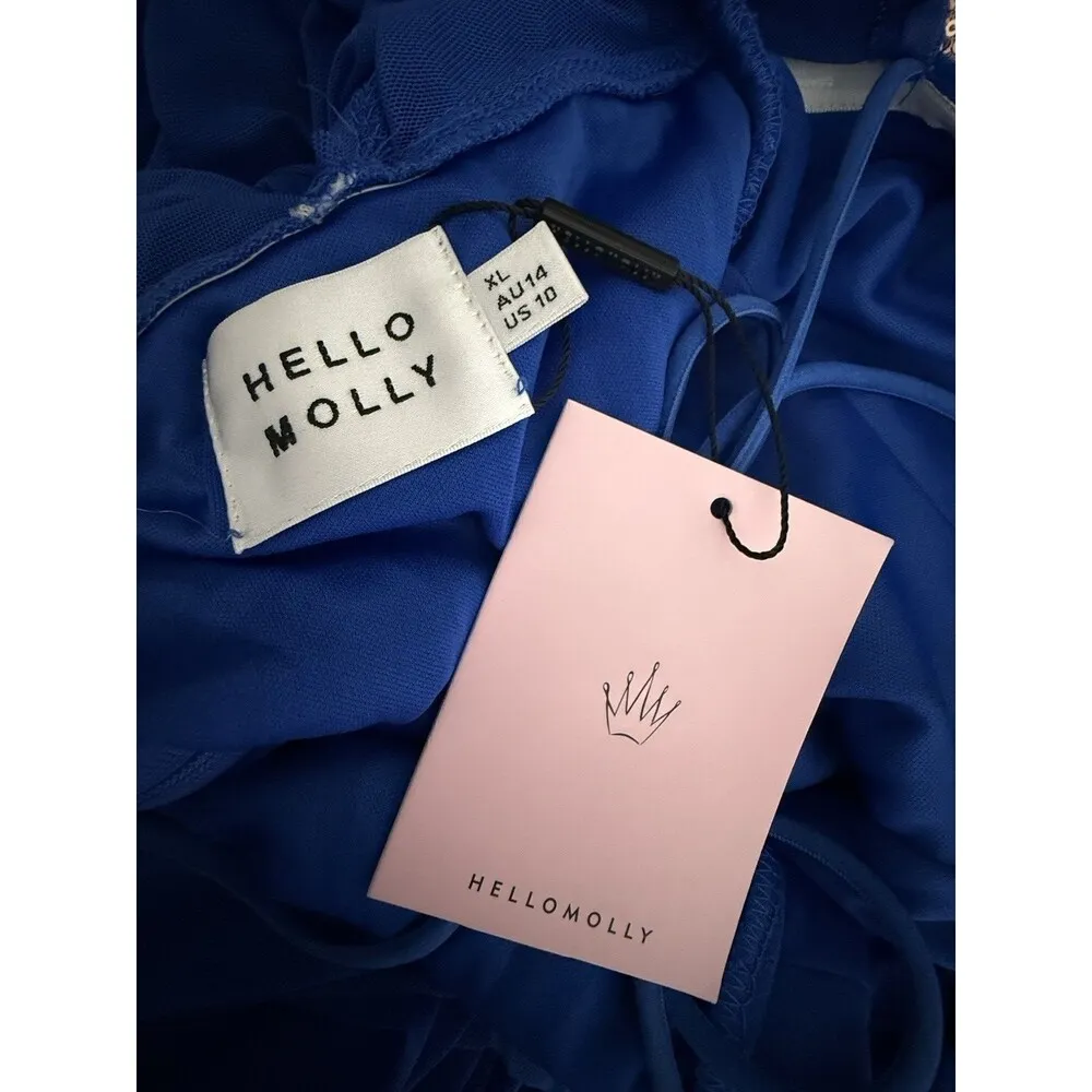 Hello‎ Molly WHISKEY SOUR DRESS BLUE luxury adjustable shoulder strapp navy XL - Image 3