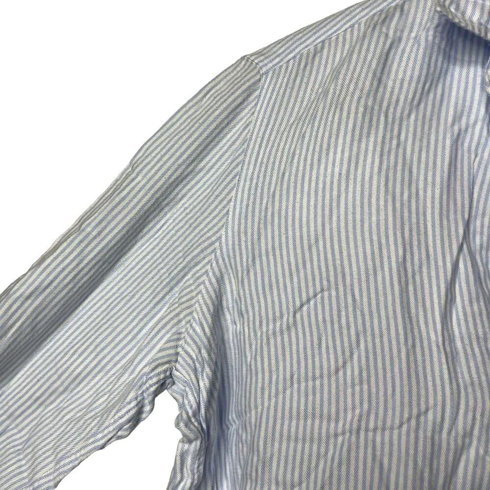 Frank & Eileen Eileen Blue Stripe Lightweight Shirt sz XXS - Image 4
